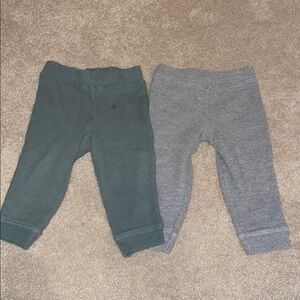 Cozy Baby Pants Set - Green and Gray